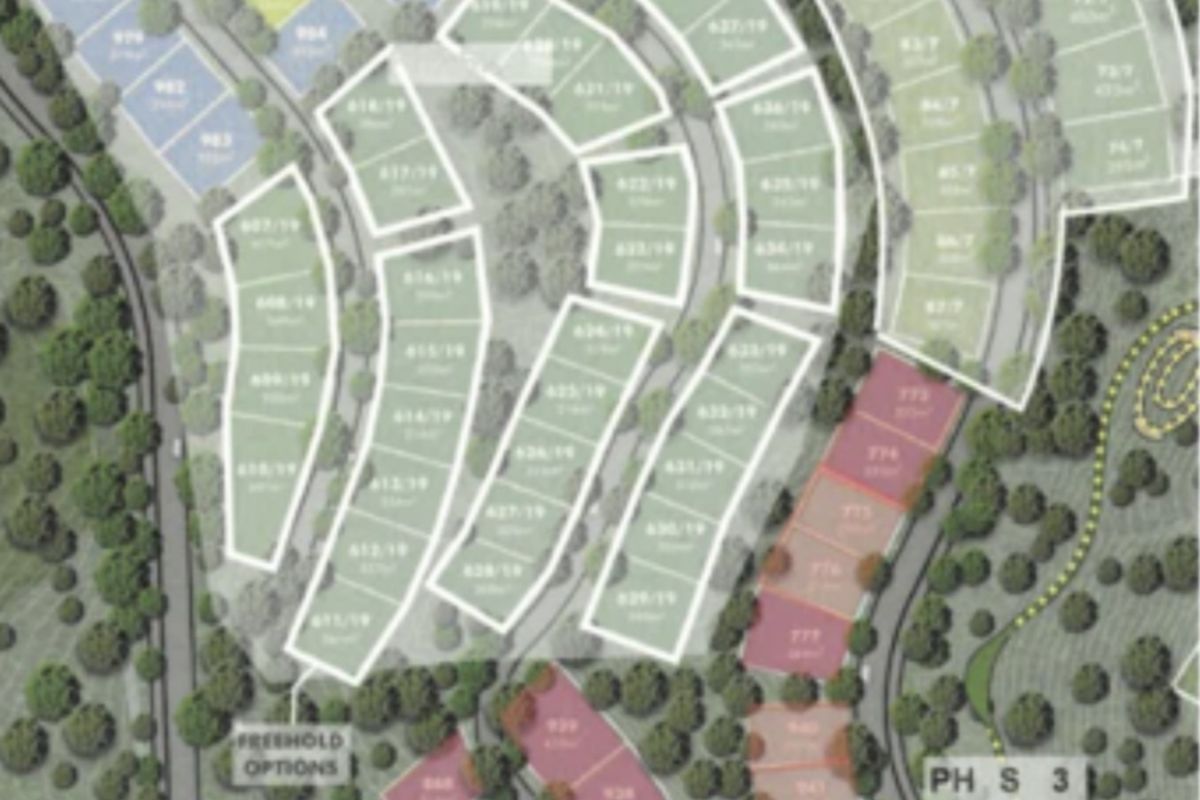 A detailed site layout plan showing the subdivision of residential land plots within the estate development.