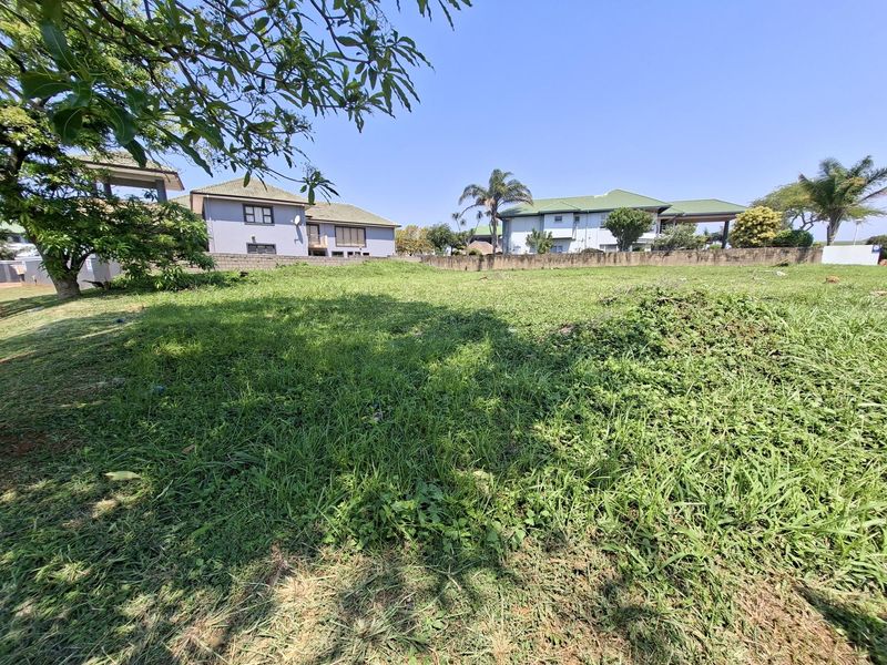 A vacant residential plot featuring a grass lawn and a boundary wall, situated in a developed neighborhood.