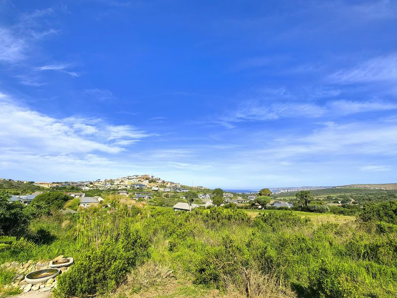 Expansive elevated landscape view overlooking the surrounding coastal estate and natural vegetation under a clear blue sky.