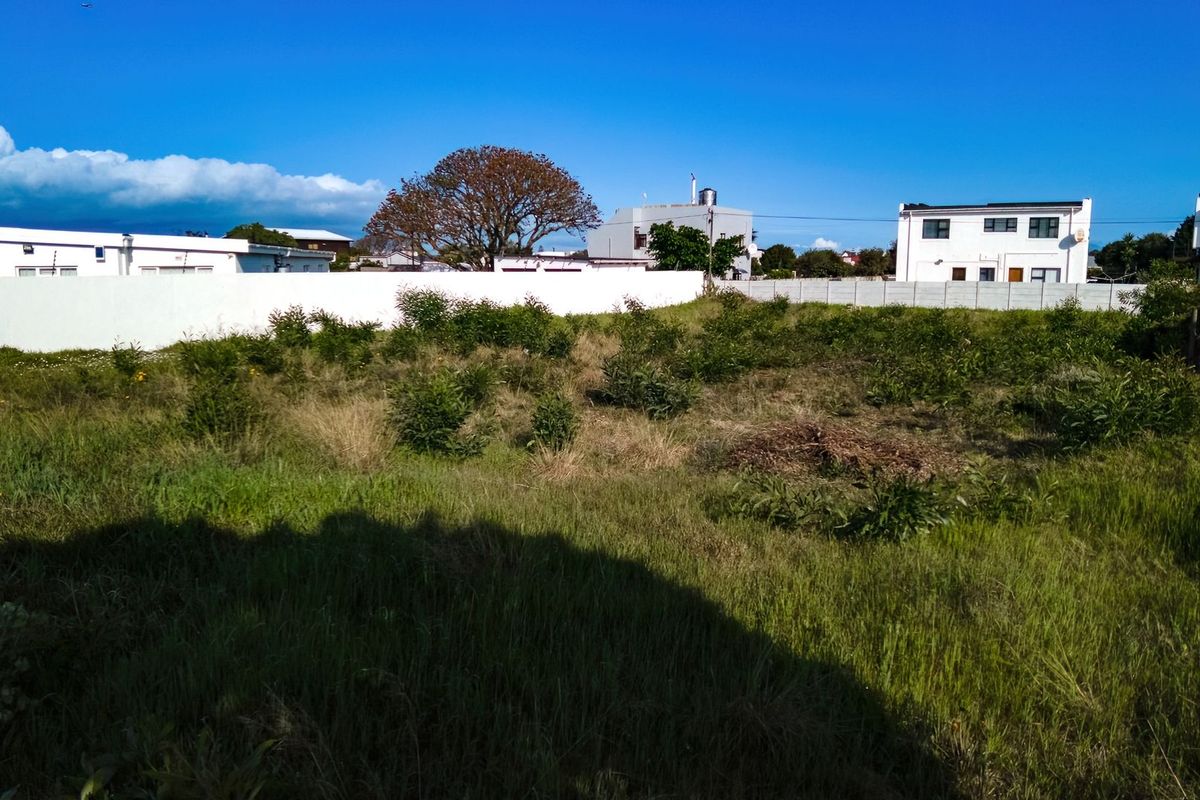 A vacant residential plot featuring overgrown grass and a perimeter wall, situated in a developed neighborhood.