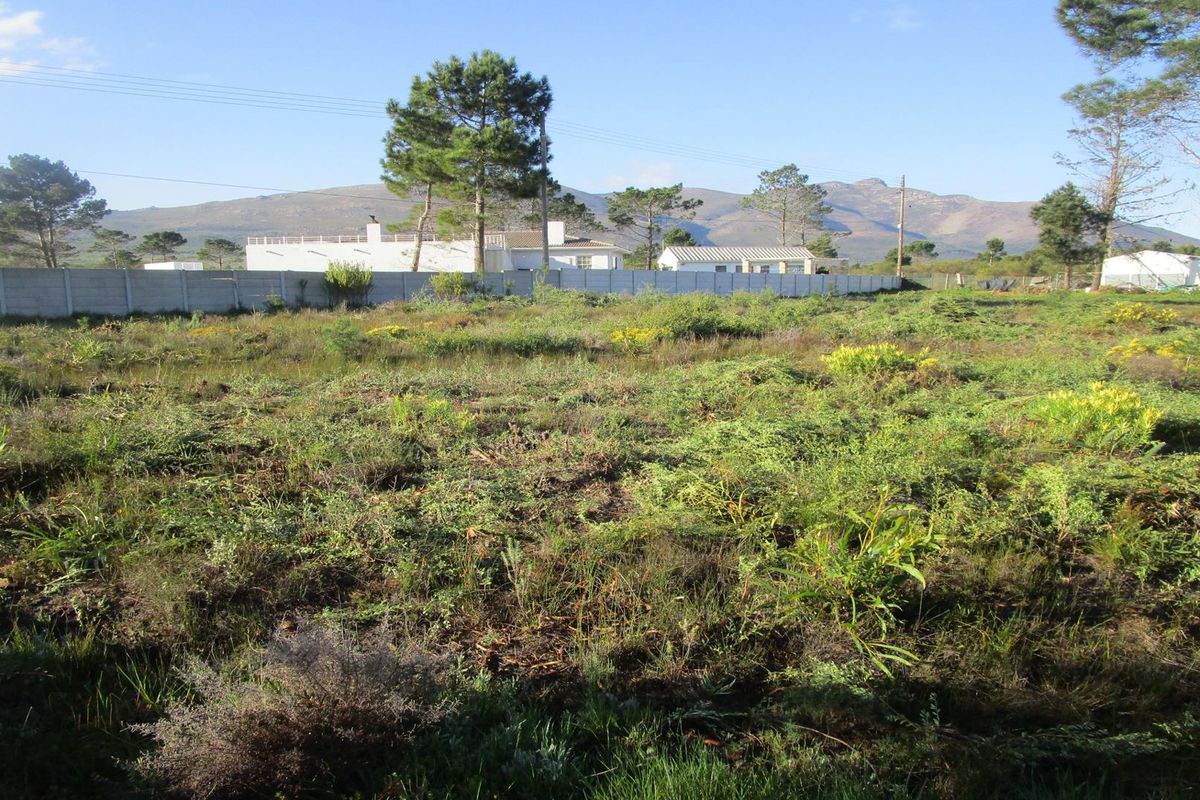 A vacant residential plot featuring natural vegetation, enclosed by a precast concrete boundary wall with mountain views in the background.