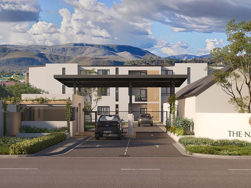 A professional architectural rendering of the main entrance to The Nautilus townhouse complex, featuring a secure gated access point and landscaped surroundings.