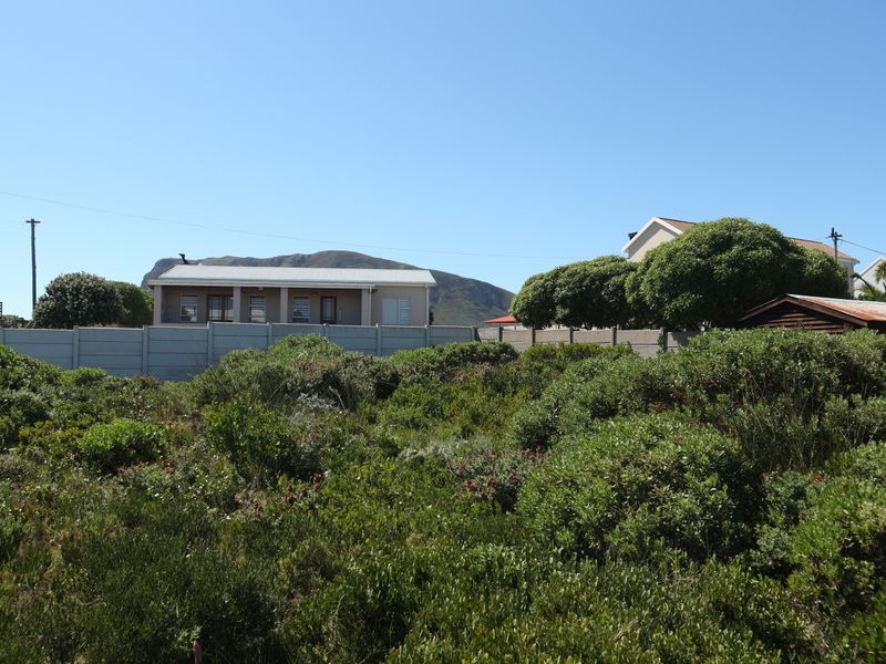 A view of a vacant residential plot featuring dense indigenous vegetation and a precast concrete boundary wall with neighbouring properties in the background.