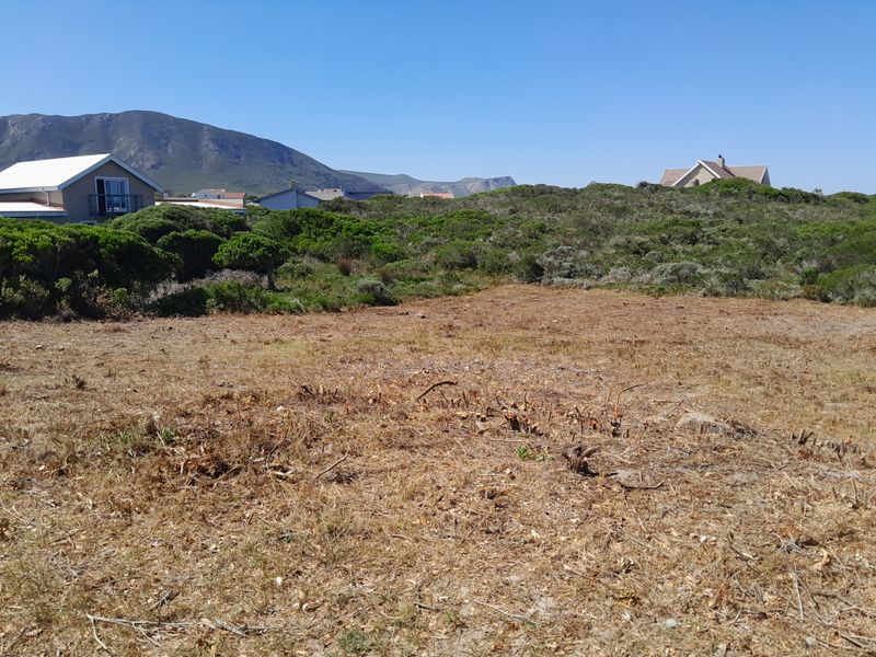 A vacant residential plot featuring natural coastal vegetation and surrounding mountain views, offering a blank canvas for development.