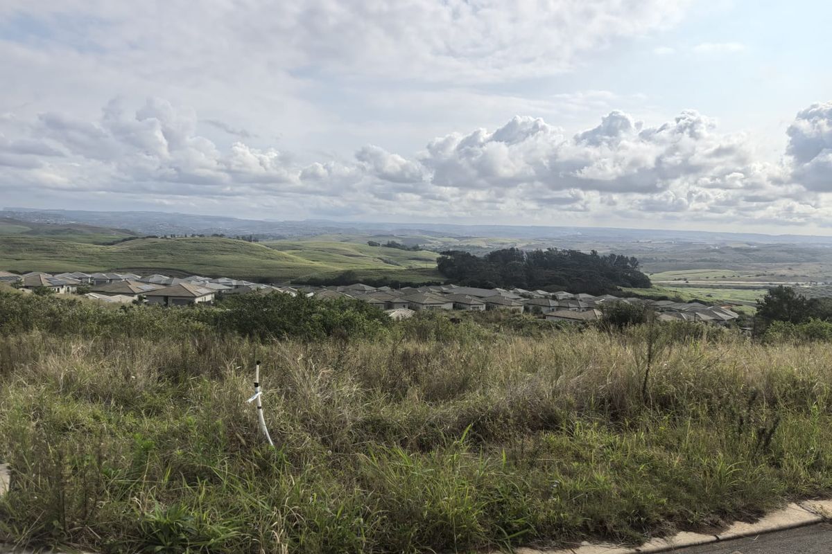 A scenic elevated view overlooking a residential estate and rolling green hills, showcasing the natural landscape and surrounding neighborhood.