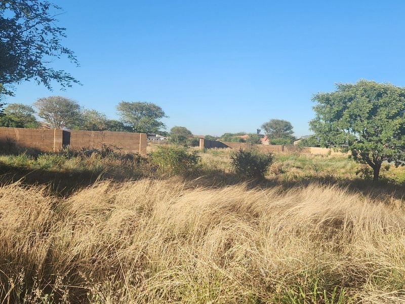 A view of a vacant commercial land plot featuring established perimeter boundary walls and mature trees, offering a clear space for future development.