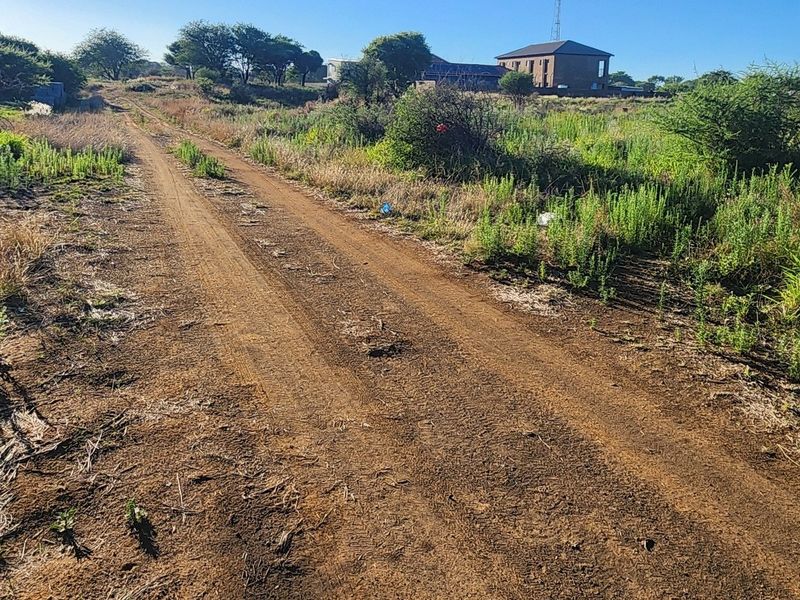 A view of an undeveloped commercial vacant land plot featuring a dirt access road and natural vegetation.