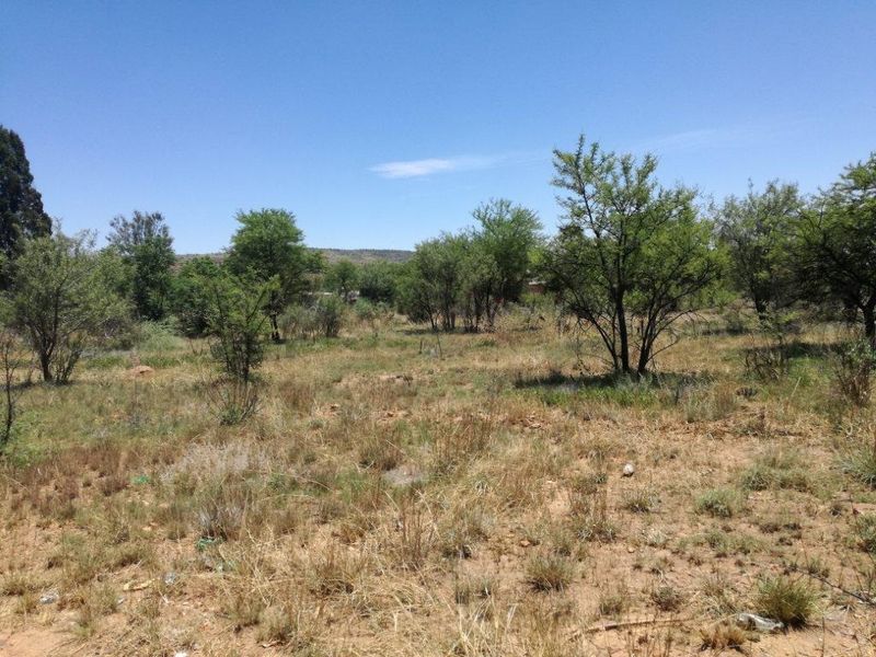 A view of a vacant residential plot featuring natural vegetation and scattered native trees under a clear blue sky.