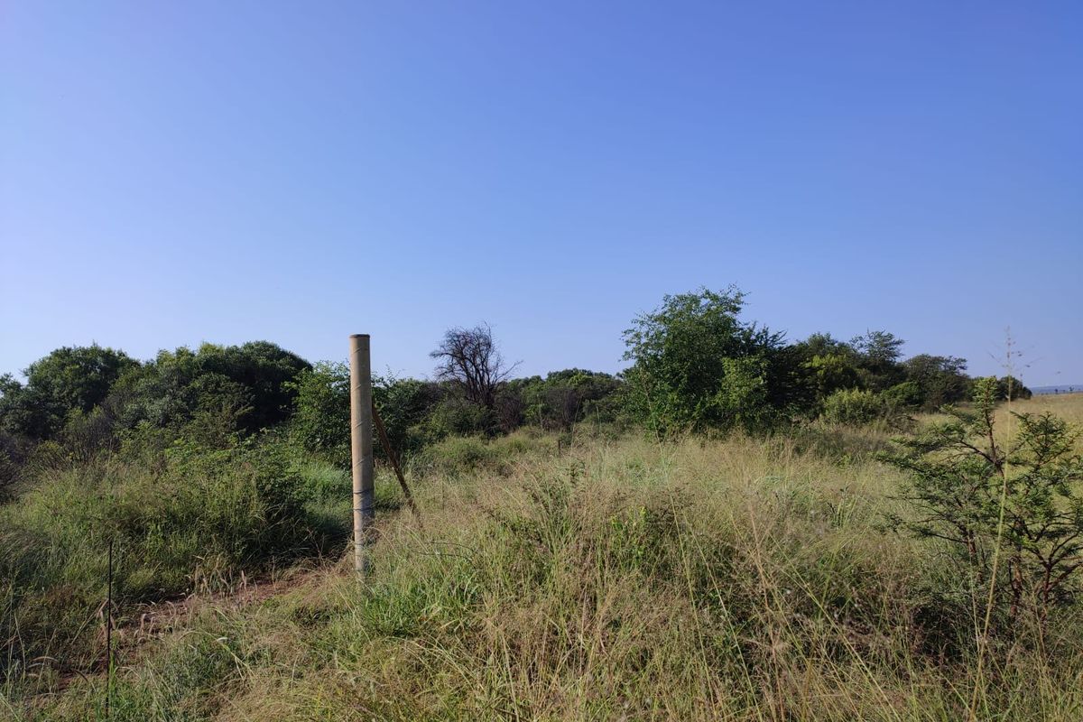 An expansive, undeveloped plot of land featuring natural vegetation, native trees, and a single fence post, typical of rural farm acreage.