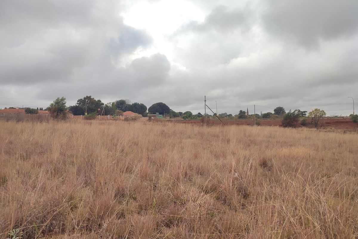 A view of a vacant residential plot covered in dry grass, offering a blank canvas for future development.