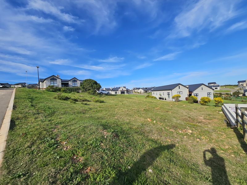 A vacant residential plot featuring natural grass cover, situated along a paved road within a developed estate setting.