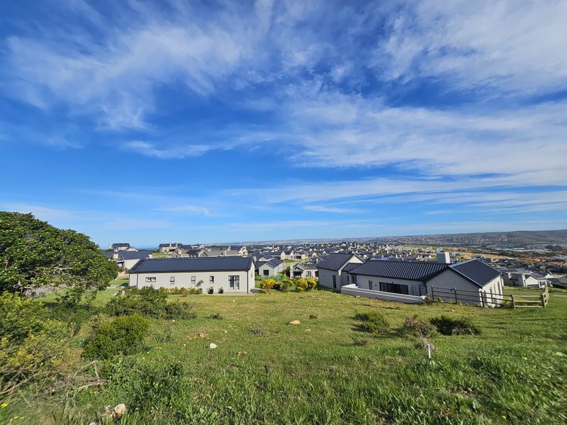 Elevated view overlooking a residential estate with modern homes featuring pitched metal roofs and surrounding natural landscape.