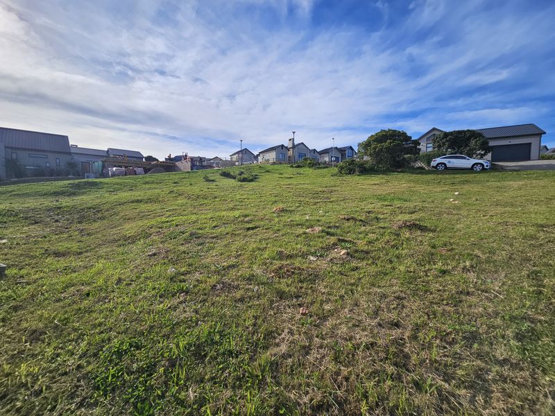 A view of a vacant residential plot featuring a gentle slope and established grass, situated within a developed neighborhood setting.