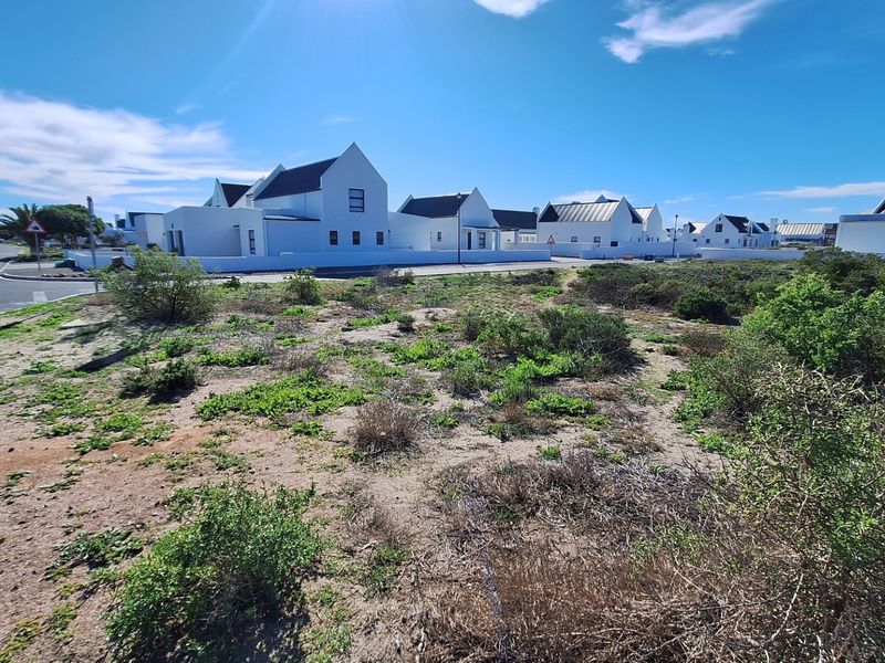 A vacant residential plot situated in a developed estate, featuring natural vegetation and adjacent to a paved street with established neighboring homes.