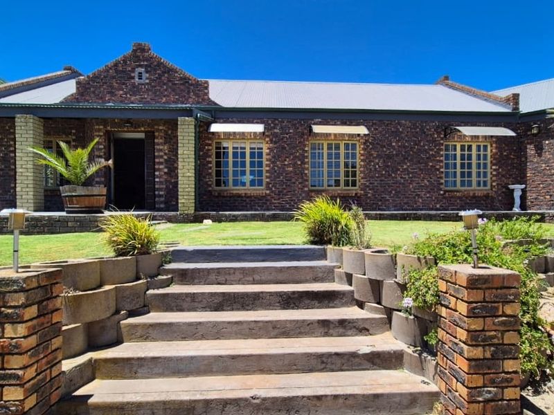 A charming face brick house featuring a corrugated metal roof, covered porch, and concrete steps leading up to the main entrance.