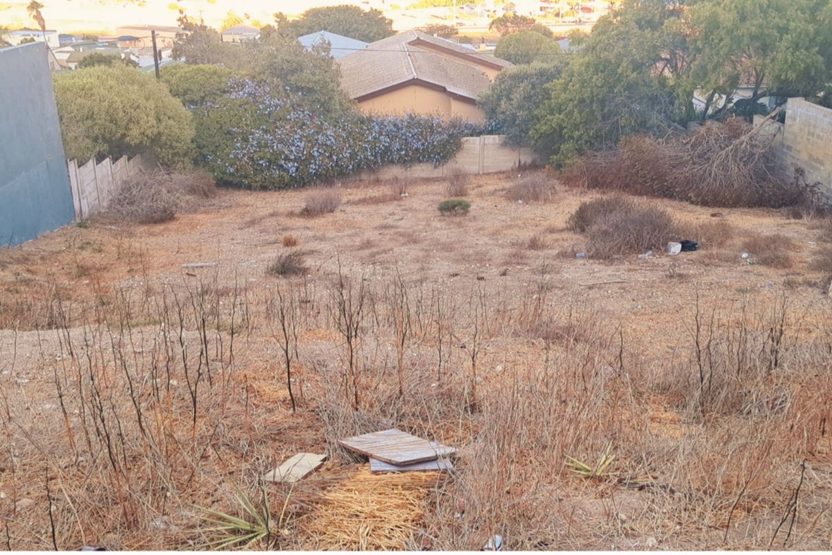 A view of a vacant residential plot featuring dry, overgrown vegetation and existing boundary walls, suitable for future development.