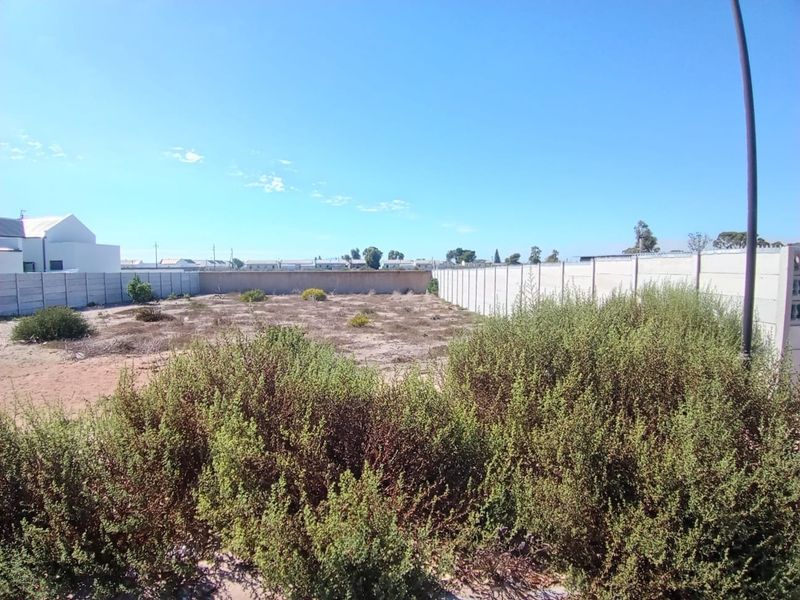 A vacant residential plot enclosed by precast concrete boundary walls, featuring natural ground cover and overgrown vegetation.