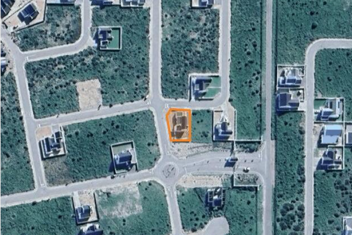 An aerial satellite view showing the property location within the residential estate layout.
