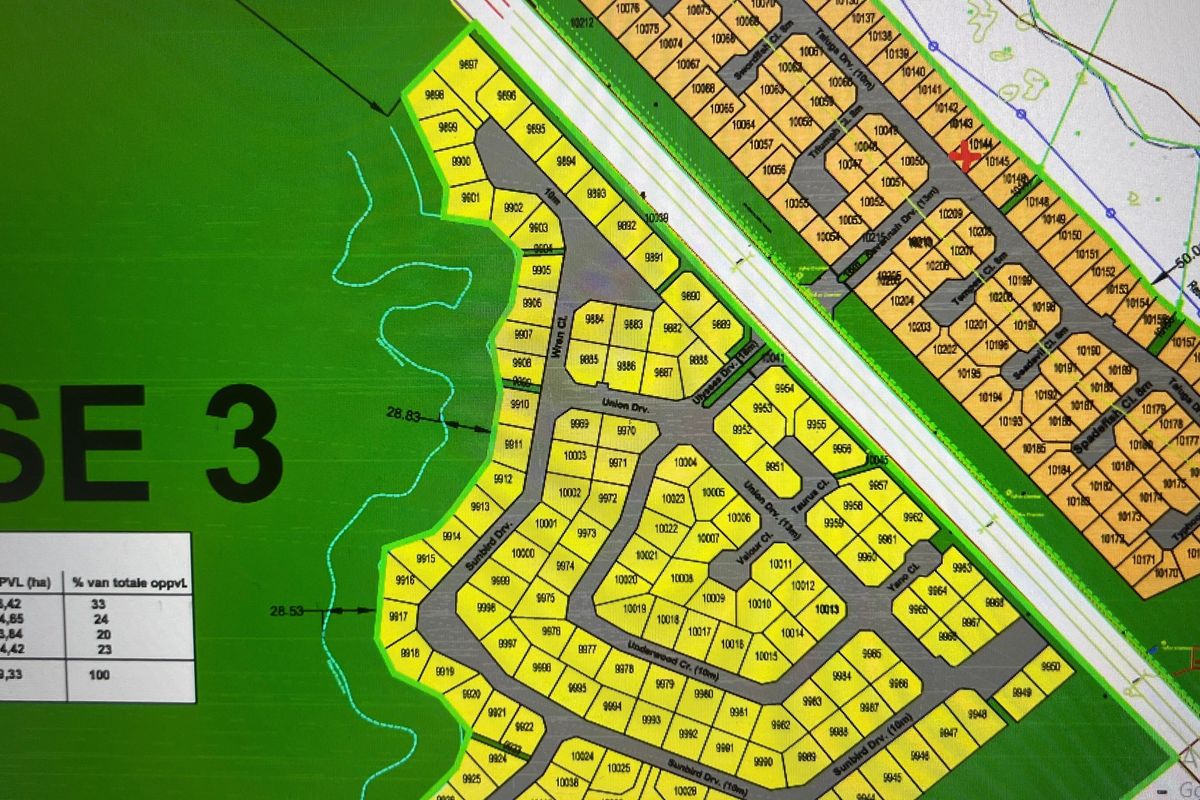 A digital site layout plan showing the subdivision of residential plots within Phase 3 of the development.