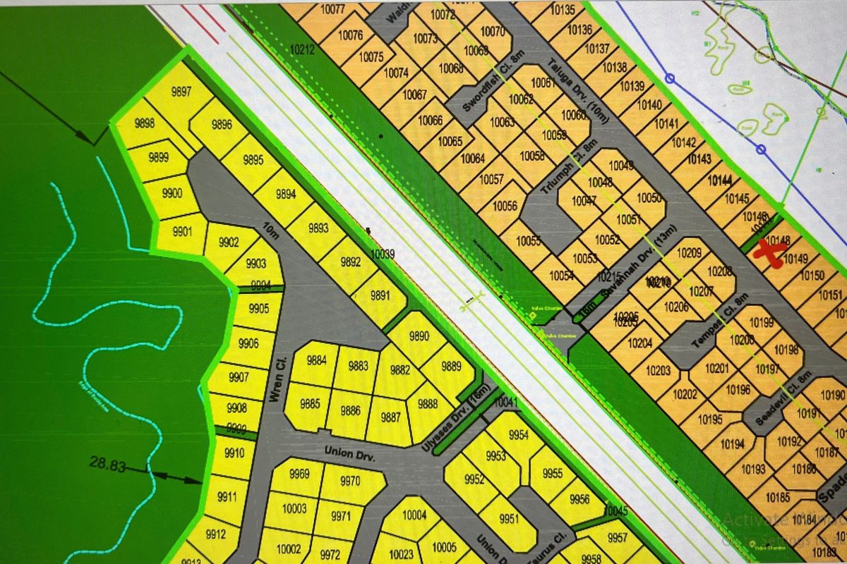 A digital site plan showing the layout of residential plots within the estate development.