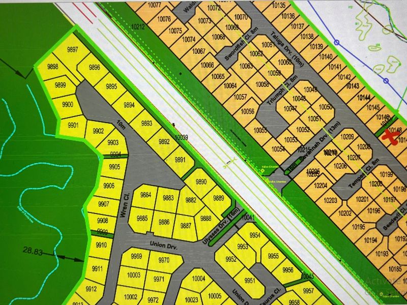 A digital site plan showing the layout of residential plots within the estate development.