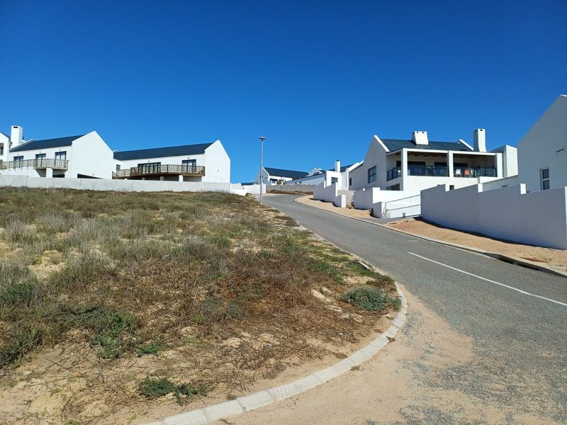 A view of the paved street and surrounding residential properties within the estate, featuring clear road infrastructure and boundary walls.