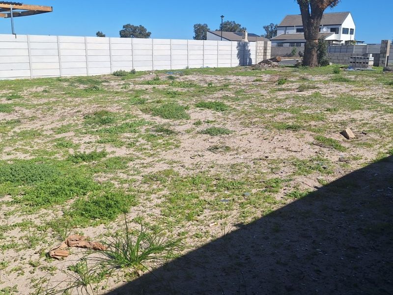 A vacant residential plot featuring a precast concrete boundary wall and natural ground cover, offering a blank canvas for future development.