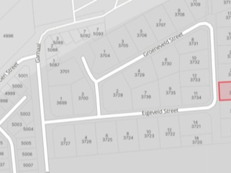 A cadastral map showing the location of the residential plot within the street layout.