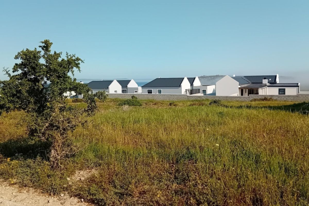 A view of a vacant residential plot featuring natural vegetation and a boundary wall, with neighboring houses visible in the background.