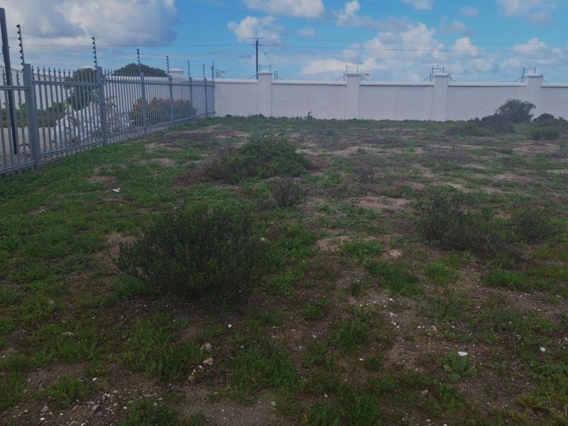 A vacant residential plot featuring a perimeter wall with electric fencing and a metal security gate.