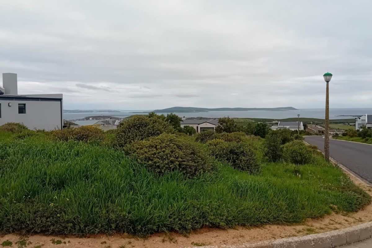 A scenic view overlooking the coastal landscape and surrounding residential area, featuring established vegetation and access to a paved street.