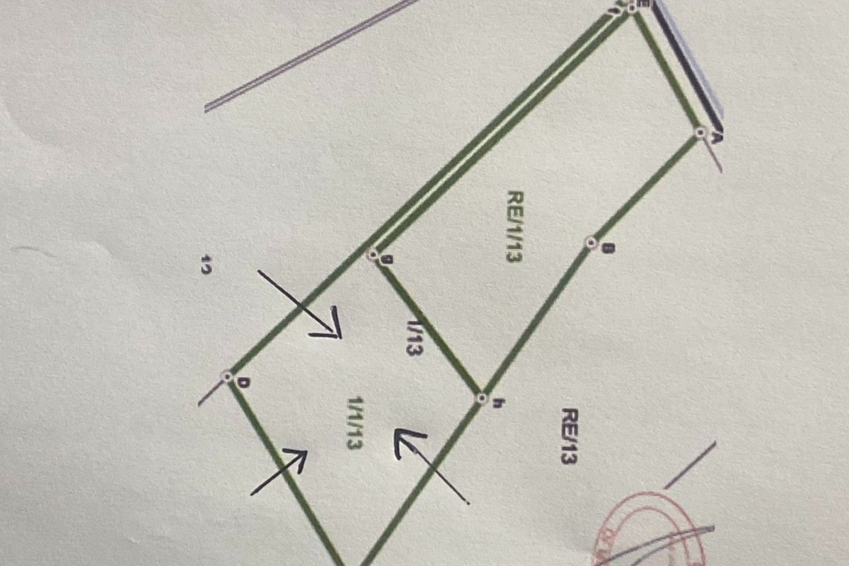 A cadastral survey diagram showing the boundary layout and subdivision of the residential land parcel.