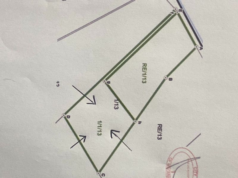 A cadastral survey diagram showing the boundary layout and subdivision of the residential land parcel.