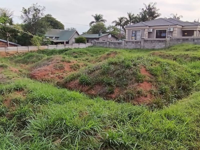 A vacant residential plot featuring uneven, overgrown terrain and boundary walling, situated in an established neighborhood.
