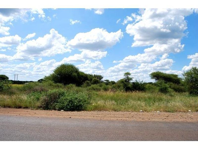 A view of a vacant residential plot featuring natural vegetation and direct access from the adjacent paved road.