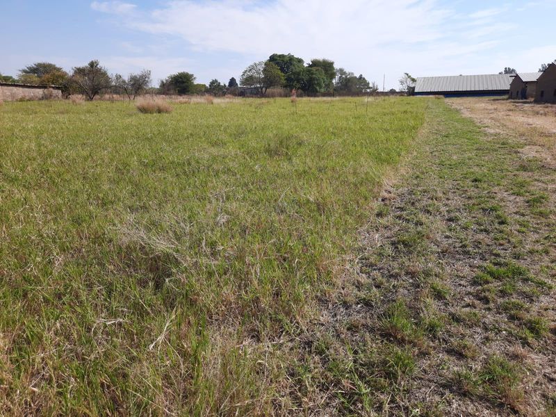 Expansive open field area on the farm property, featuring natural grass landscape and distant outbuildings.