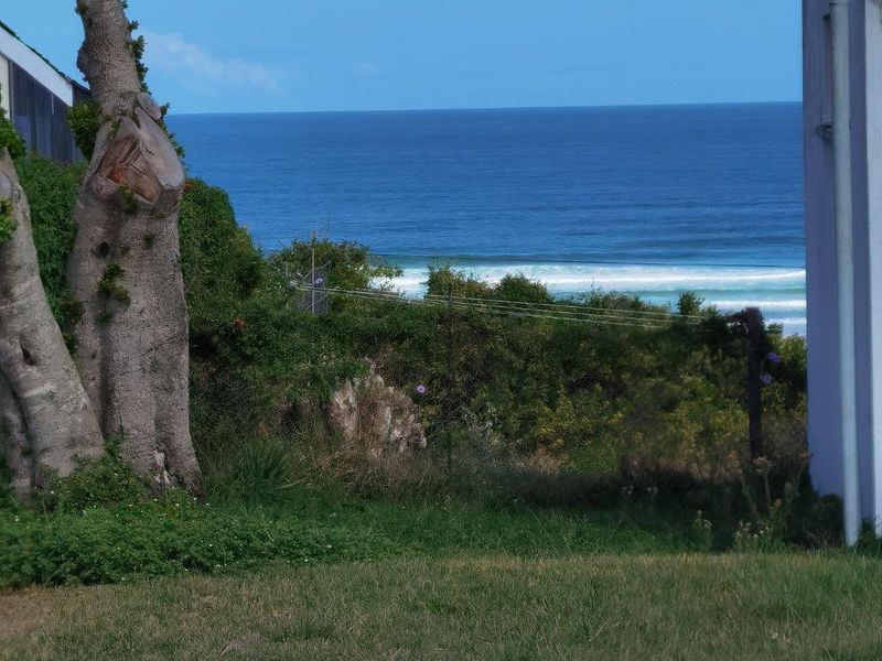 A scenic view of the ocean and coastline captured from the property grounds, showcasing the natural landscape and coastal horizon.