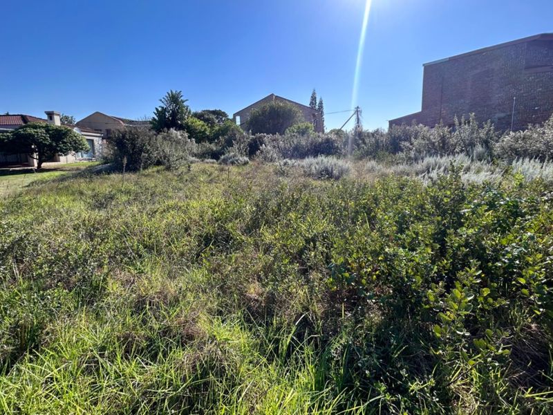 A view of an undeveloped residential plot featuring natural vegetation and surrounding established residential properties.