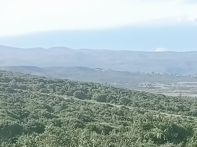 A scenic landscape view overlooking rolling hills and natural vegetation, showcasing the expansive terrain of the vacant residential land.