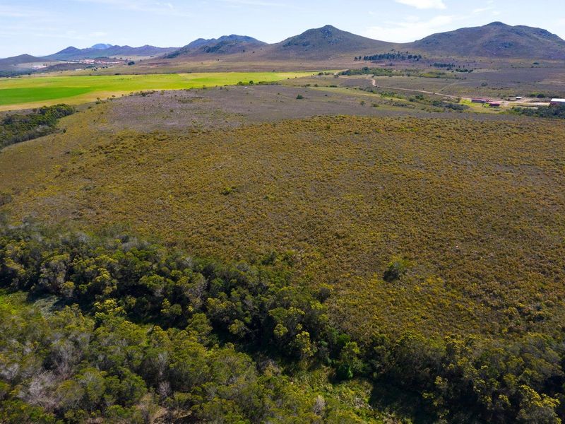 An aerial view of a large, undeveloped residential land parcel featuring natural vegetation and scenic mountain views.