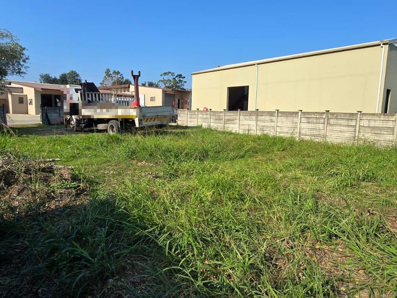A vacant residential plot featuring overgrown grass, enclosed by precast concrete boundary walls with security razor wire.
