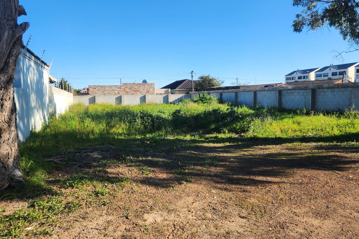 A vacant residential plot enclosed by perimeter walls with electric fencing, featuring natural ground cover and established trees.