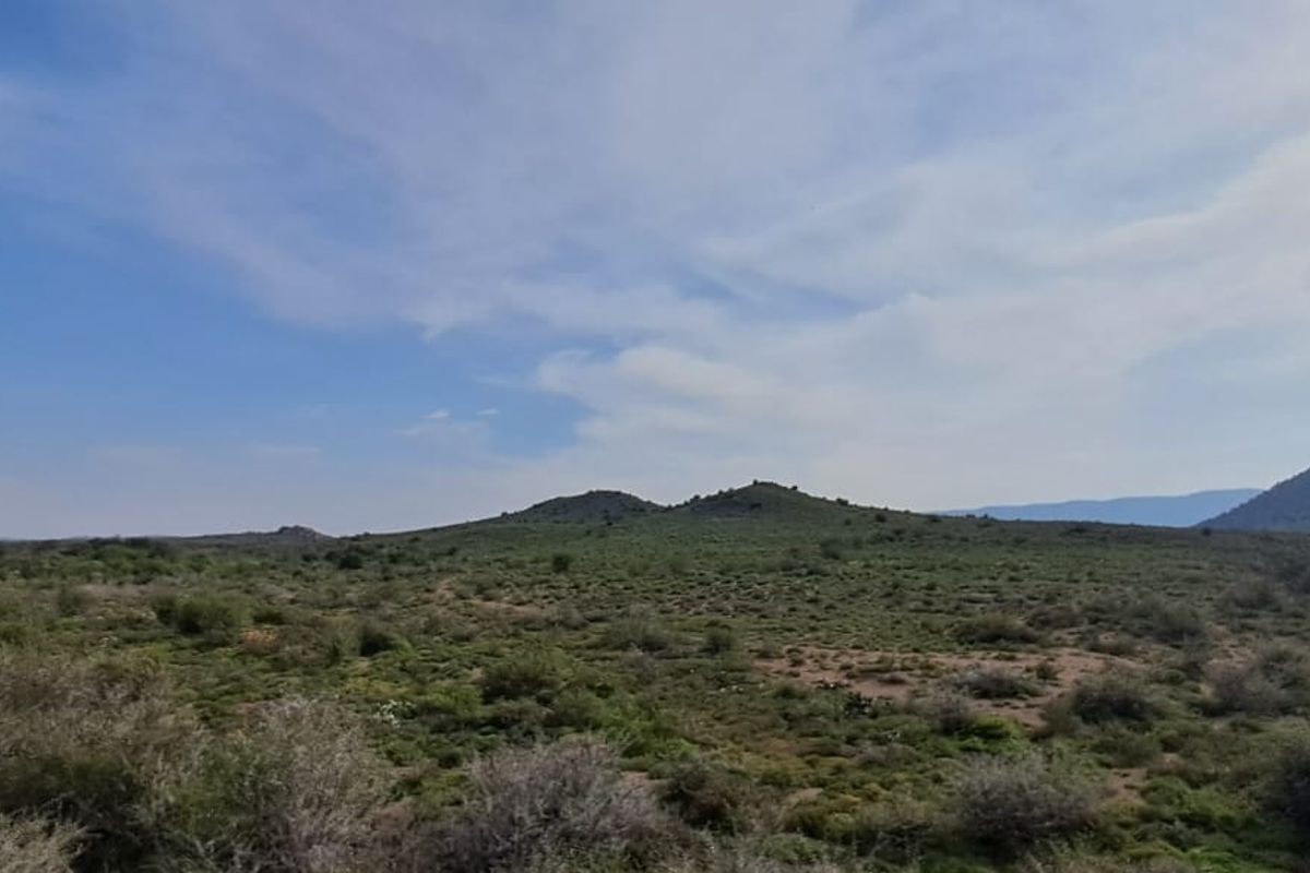 A scenic view of the expansive, undeveloped natural landscape featuring rolling hills and native vegetation.