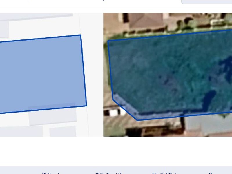An aerial view showing the boundary layout and satellite perspective of the vacant residential land parcel.