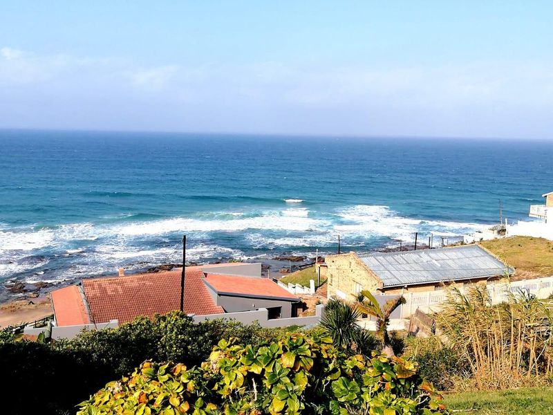 A scenic elevated view overlooking the coastline, featuring the ocean and surrounding residential properties.