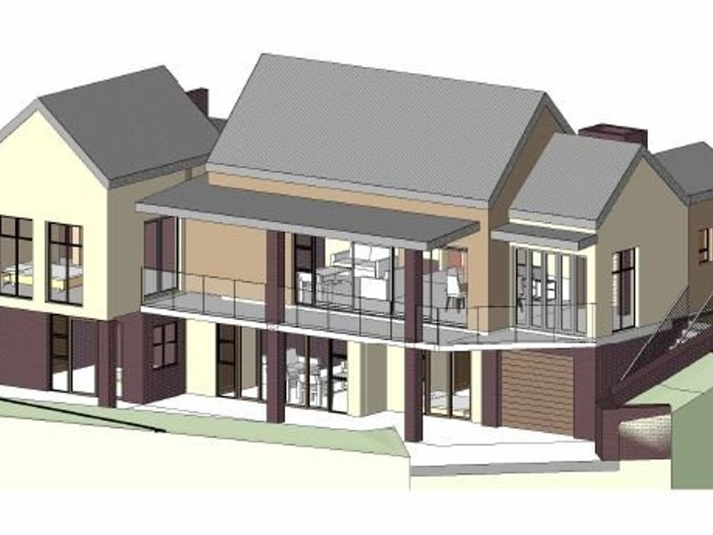 A 3D architectural rendering showing the exterior design, layout, and structural composition of the proposed residential property.