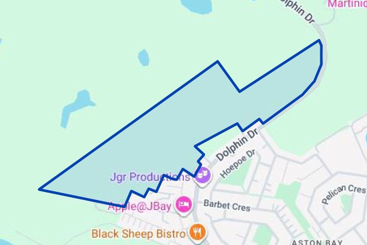 A map view highlighting the boundaries of the vacant residential land plot.