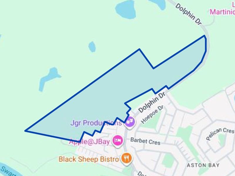 A map view highlighting the boundaries of the vacant residential land plot.