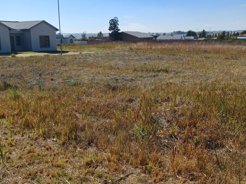 A vacant residential plot of land featuring natural grass coverage, adjacent to existing residential housing and street infrastructure.