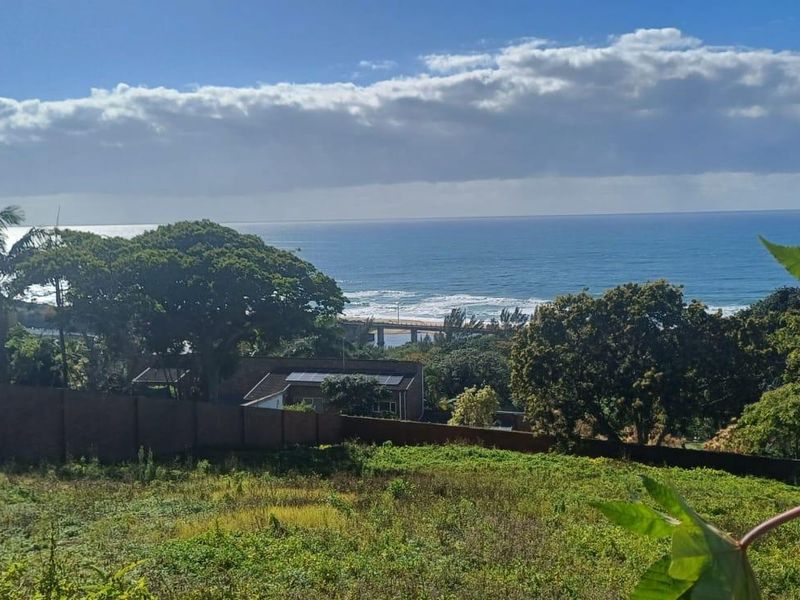A scenic view of the ocean and coastline from the vacant residential property, featuring established trees and a boundary wall.